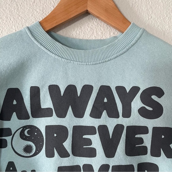 Zara Slogan Sweatshirt Girls Kids 9-10Y Green ‘Be Yourself’ Graphic Sweater - Picture 4 of 10